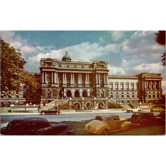 Library of Congress Across The Supreme Court Building Vintage Postcard SPZ18